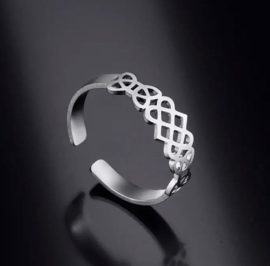 Celtic Knot Stainless Steel Adjustable Ring
