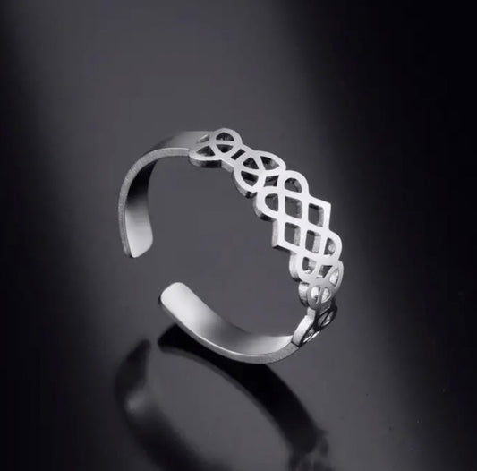 Celtic Knot Stainless Steel Adjustable Ring