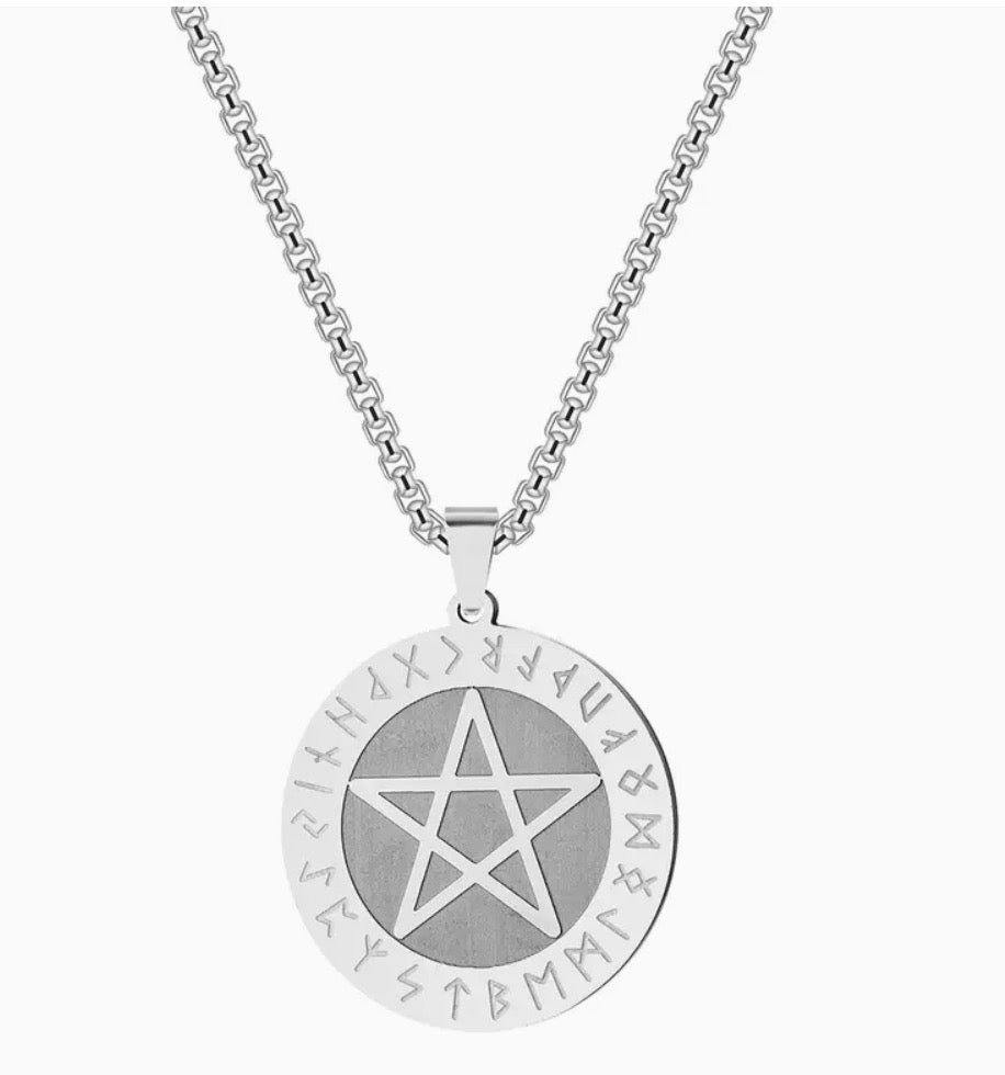 Stainless Steel Protection Pentagram Necklace