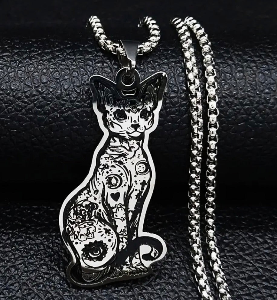 Gothic Sphinx Stainless Steel Necklace