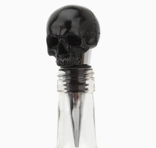 Black Skull Bottle Stopper