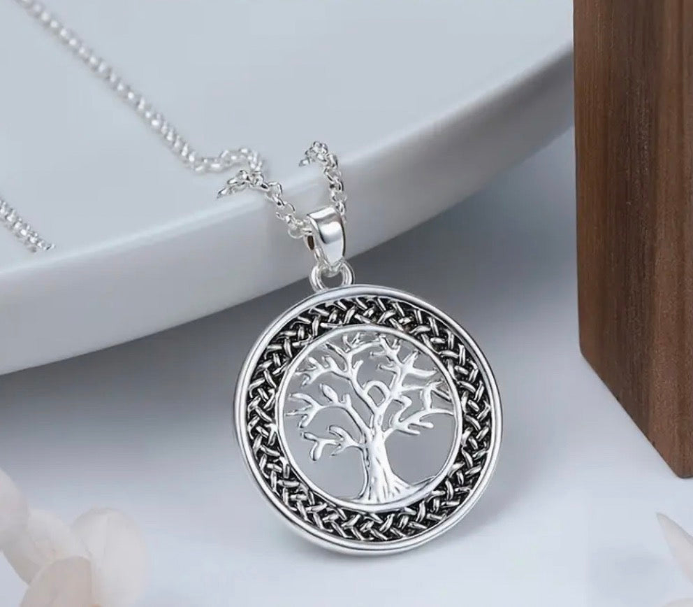 Celtic Tree of Life 18k Plated Necklace Silver