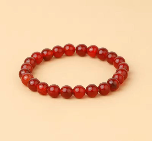 8mm Natural Carnelian Bracelet