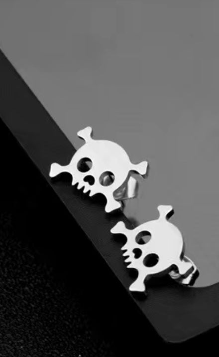 Stainless Steel Skull & Crossbone-Silver