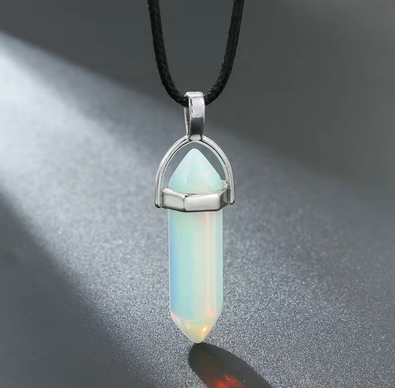 Natural Opal Stone Energy Round Collar Necklace