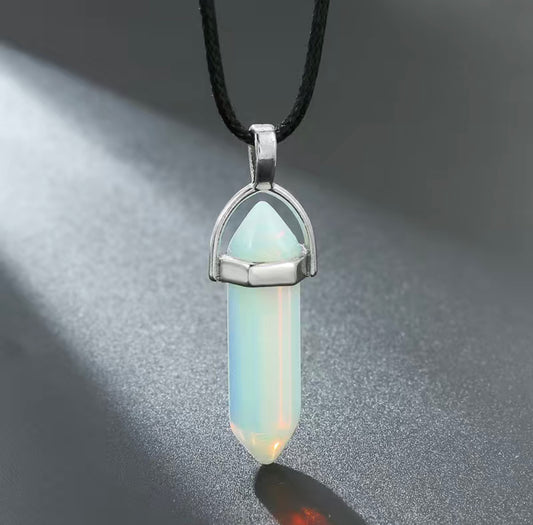 Natural Opal Stone Energy Round Collar Necklace