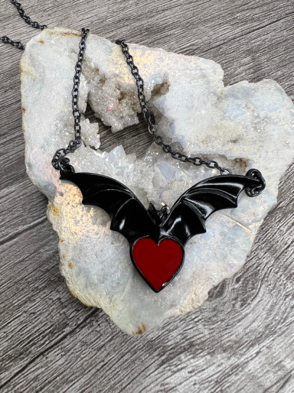 Bat Heart Necklace