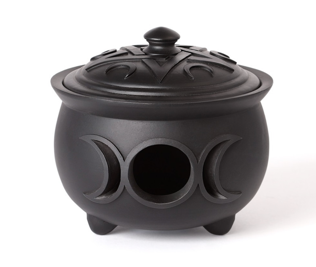 A Triple Moon Cauldron Pot