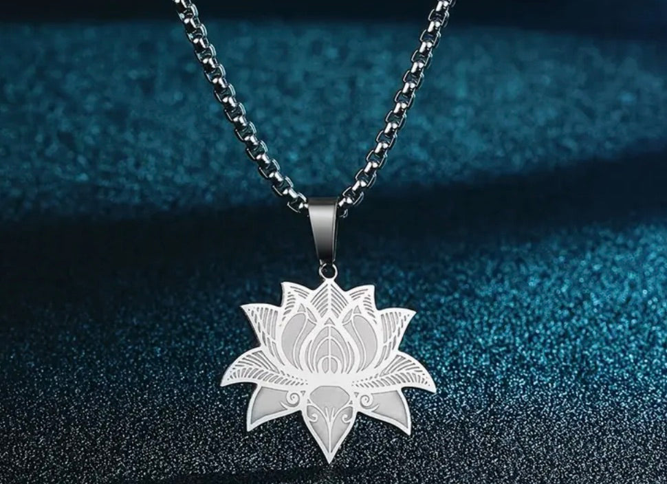 Stainless Steel Lotus Flower Necklace