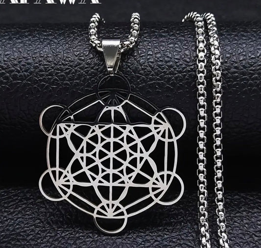 Flower of Life Chakra Stainless Steel Necklace