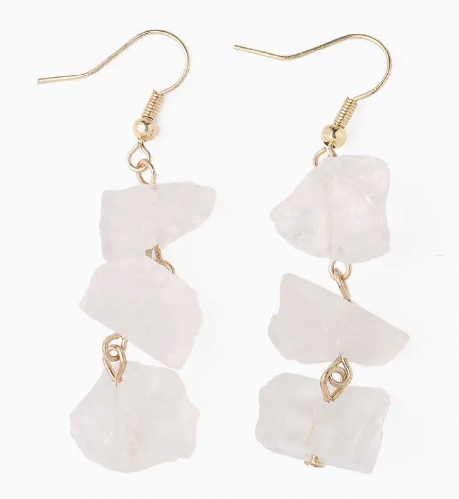 Irregular Crystal Stone Earrings