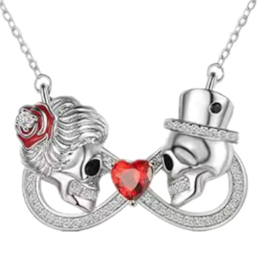 Gothic Skull Love Necklace